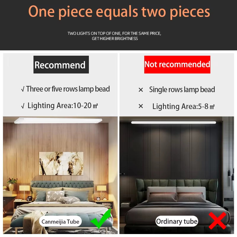 120CM Led Tube Lights 100W Led Lamps Bar 60CM Kitchen under Cabinet Lamp for Warehouse Office Home Commercial Ceiling Wall Light