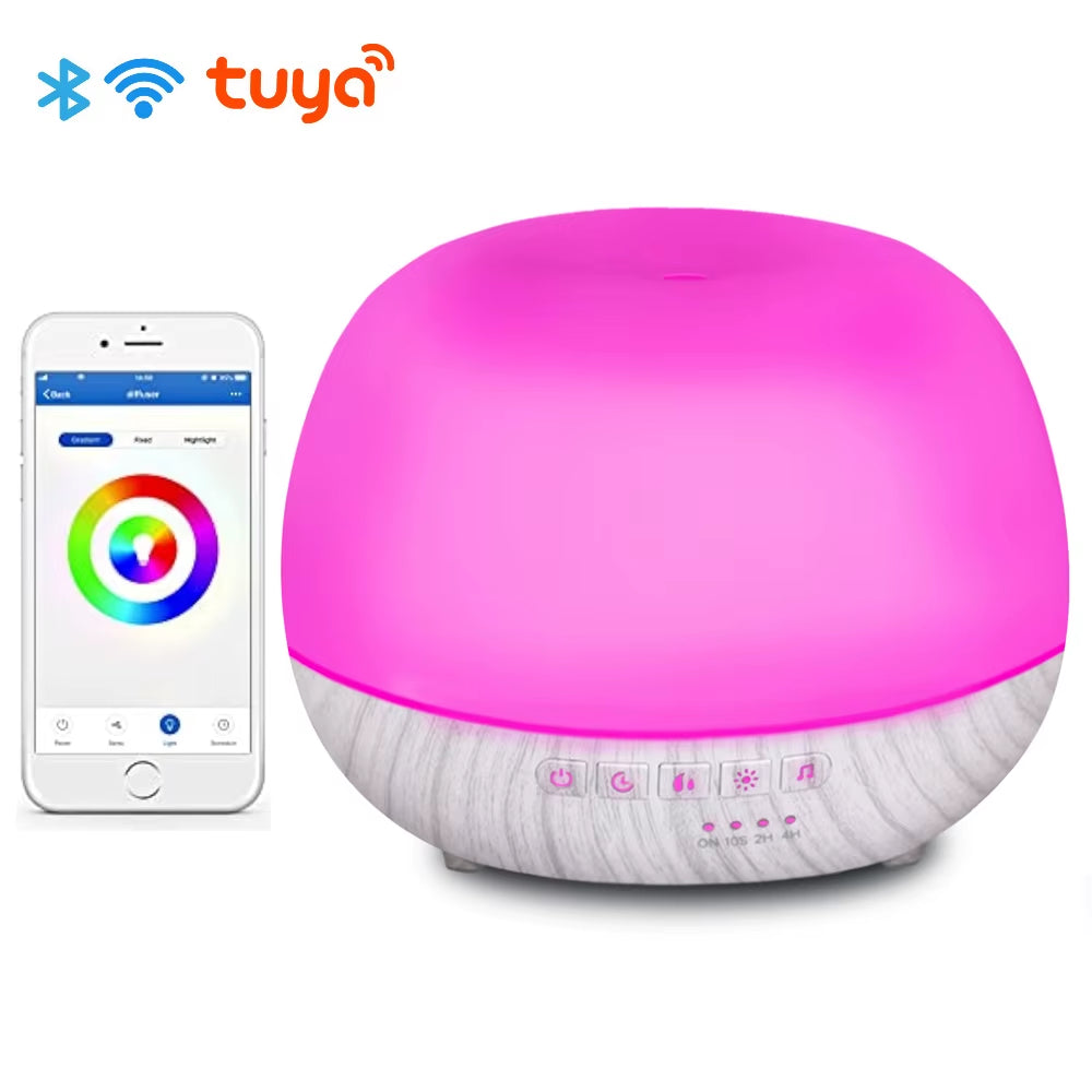 Wifi Smart 550ML Electric Aroma Diffuser Essential Oil Diffuser Air Humidifier Ultrasonic Remote Control Mist Maker Home