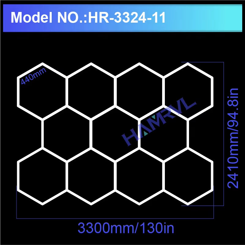 Barbershop Hair Salon Led Ceiling Light Hexagon Garage Light 110V/220V 14 Honeycomb Led Tube Lighting for Car Detailing Workshop