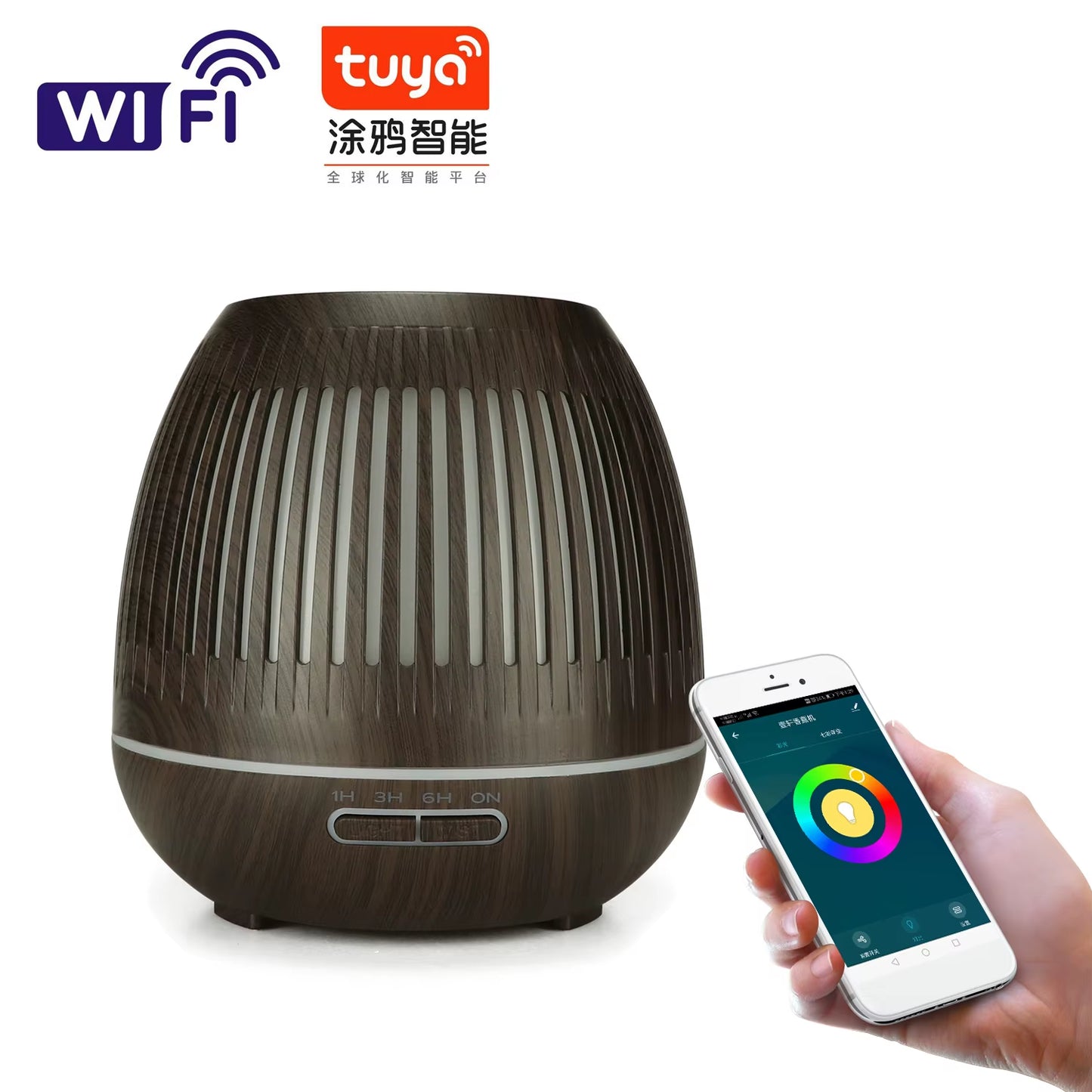 Wifi Smart 550ML Electric Aroma Diffuser Essential Oil Diffuser Air Humidifier Ultrasonic Remote Control Mist Maker Home