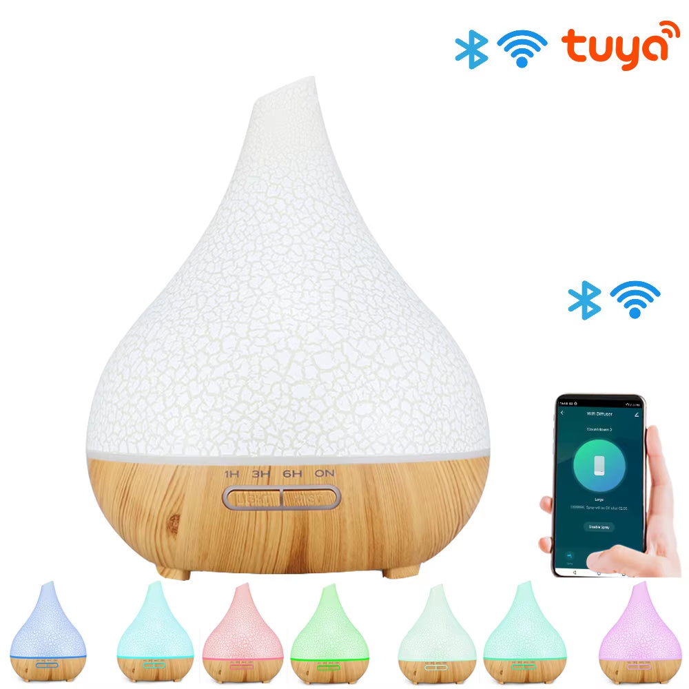 Wifi Smart 550ML Electric Aroma Diffuser Essential Oil Diffuser Air Humidifier Ultrasonic Remote Control Mist Maker Home