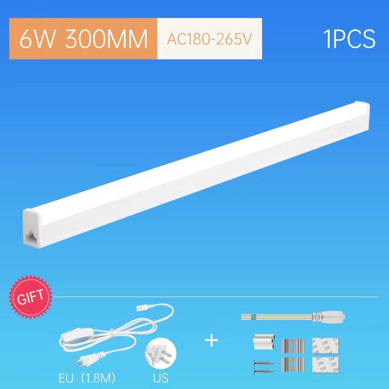 LED Tube Lighting Fixture Super Bright for Bedroom Toilet Kitchen Cabinet Tube Home Decoration with Connect Cable Ceiling Light