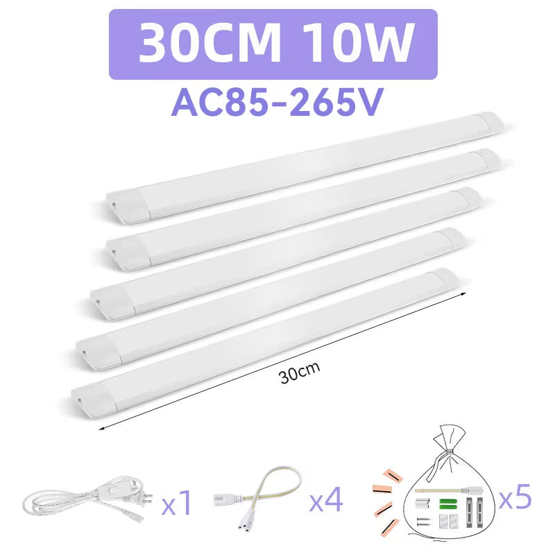Led Tube Light Fixture High Brightness Lamp Tube 85V-265V Bar Lighting Bulb for Kitchen Home-Appliance Light Strip LED Luminaire