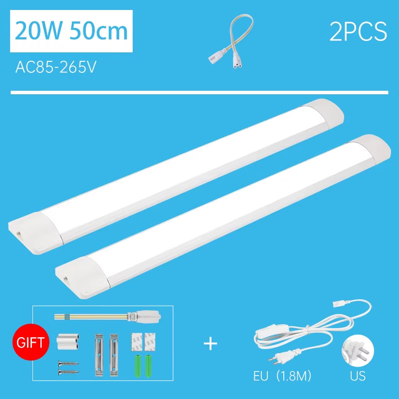 Led Tube Light with 1.8M Switch Wire 30Cm 50Cm 60Cm Kitchen Lamp for Living Room Bedroom under Cabinet Lights Bar Led Tube Lamp