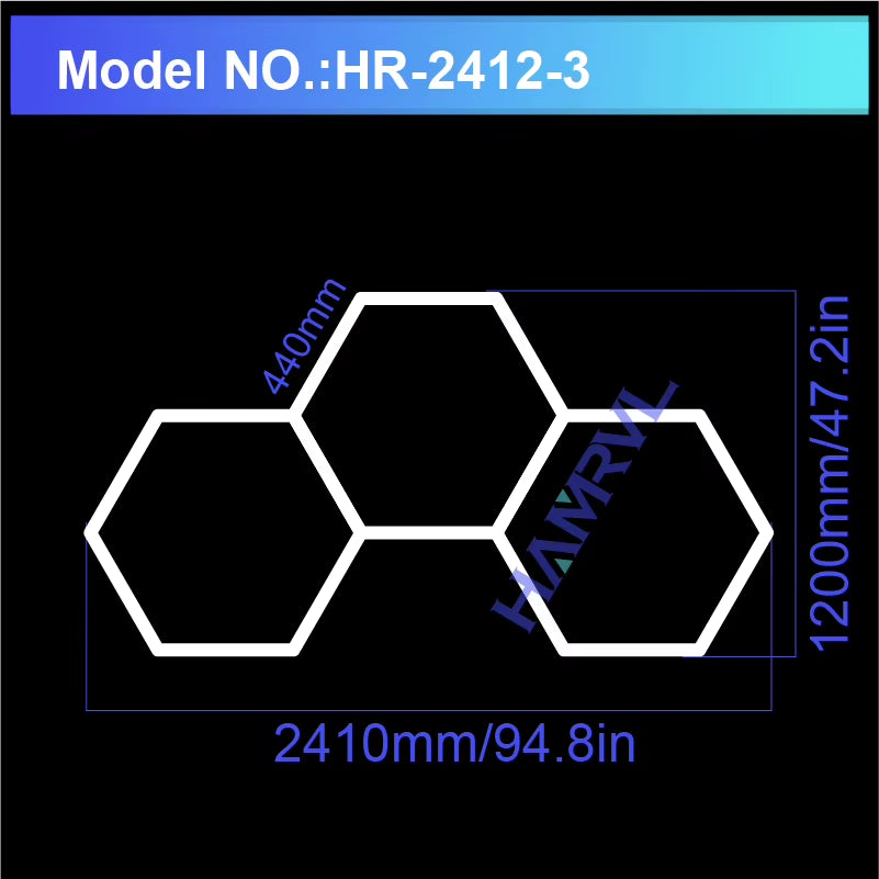 Hexagonal Honeycomb Pendant Light, Hair Salon, Garage, LED Light 6500K, LED Tube, Gym, Bar, Hair Salon, Library, Workshop, Body