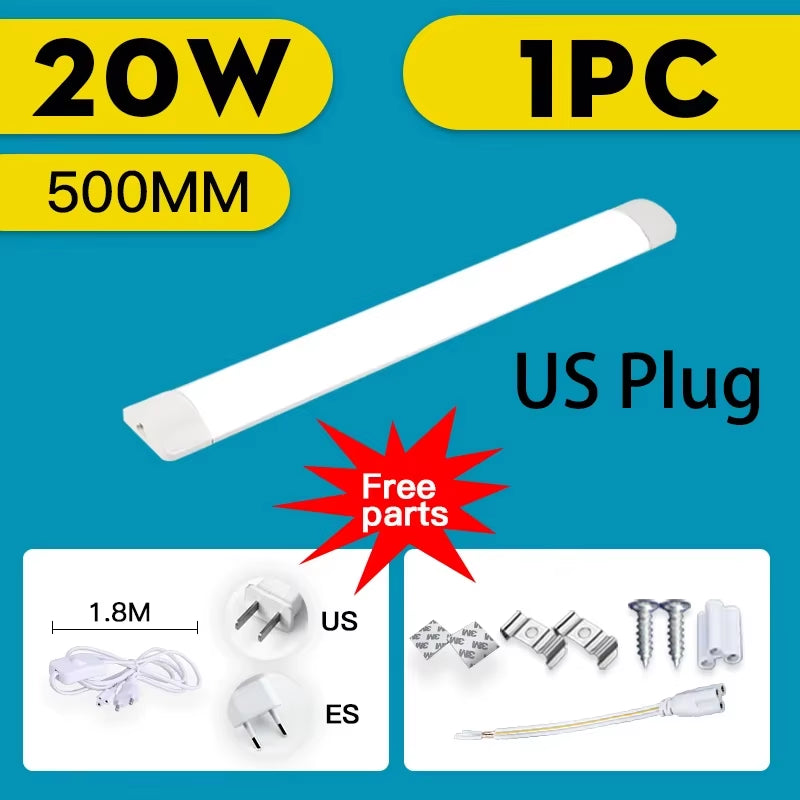 Led Tube Light 85-265V 10W 20W Led Bar Lamp 30/50CM Tube Ceiling Wall Lamps Home Indoor Lighting Fixture for Kitchen Bedroom