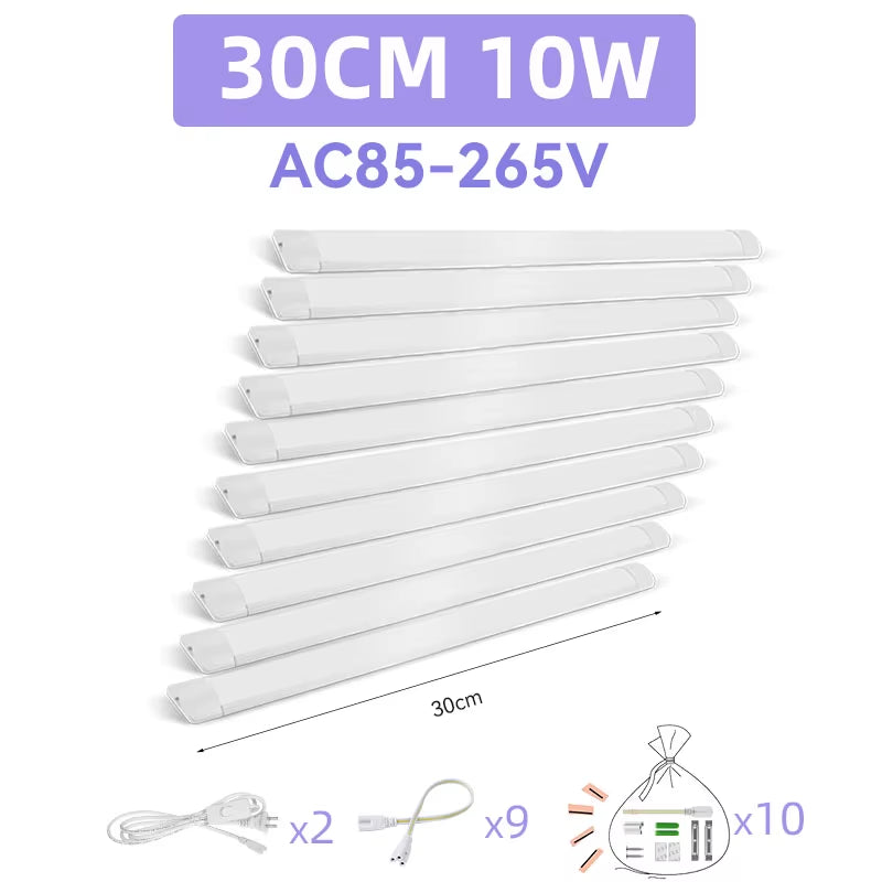 Indoor Home LED Lamp Tube High Brightness 90/120Cm Linear Lights Bar 220V Lighting Bulb for Bedroom Kitchen Cabinet Lamps Strip