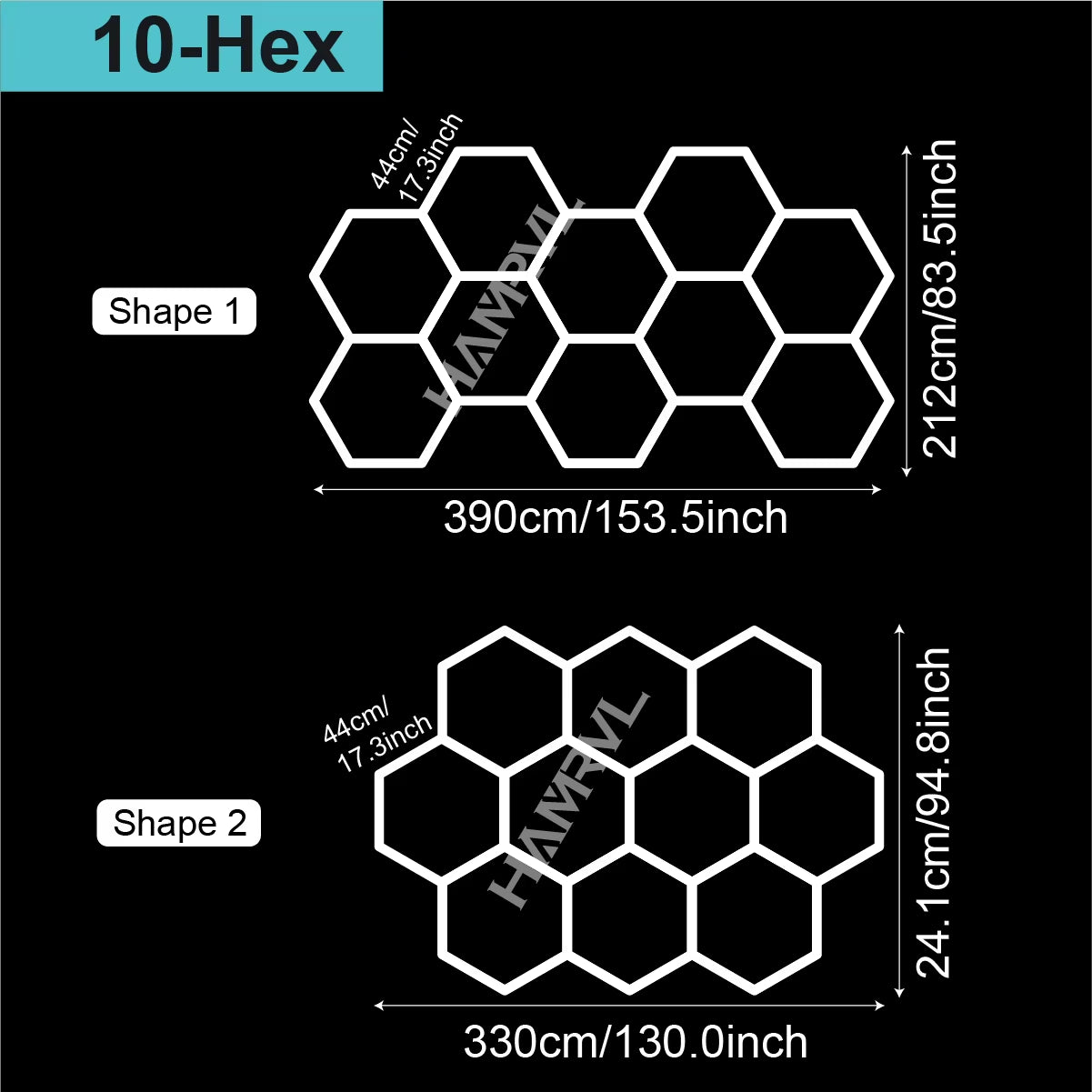 Barbershop Hair Salon Led Ceiling Light Hexagon Garage Light 110V/220V 14 Honeycomb Led Tube Lighting for Car Detailing Workshop