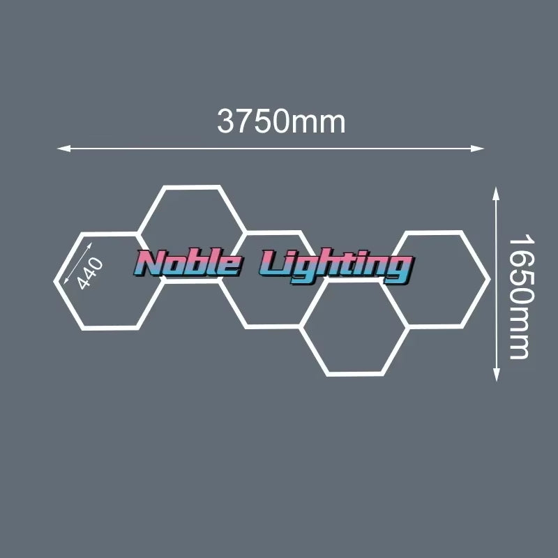 1-5PCS Honeycomb Led Light Garage Light Hexagon Led Lamp Led Tube Ceiling Lighting for Auto Car Body Repair Workshop Customized