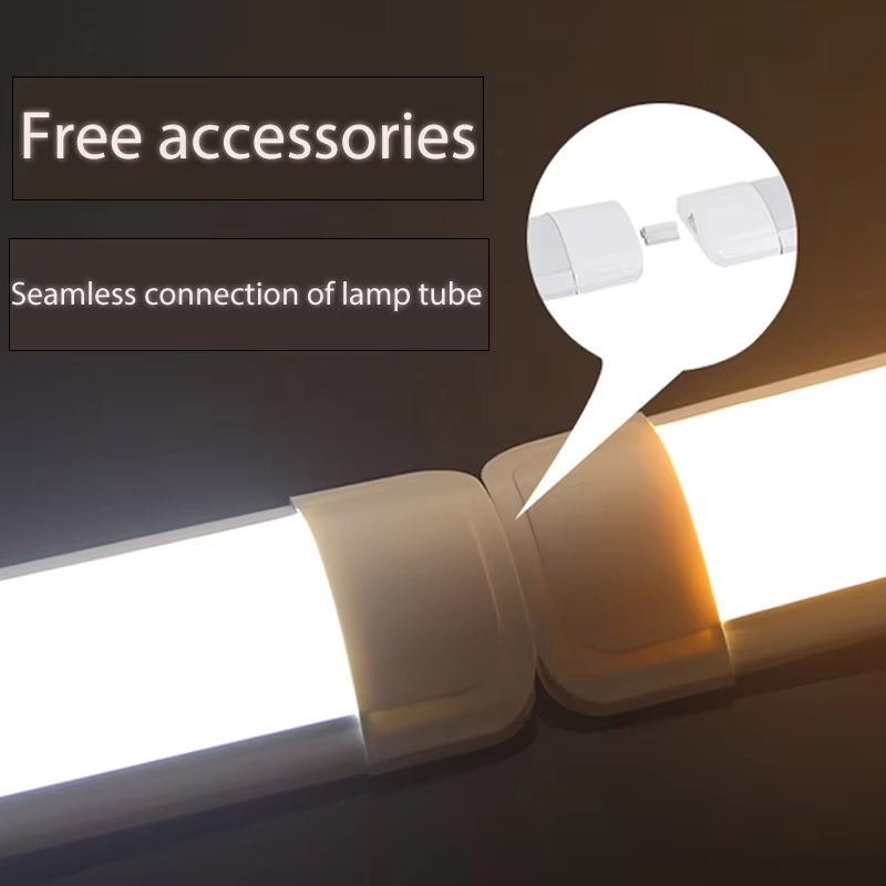 Led Tube Light with Switch Wire 110V 220V 10W 20W Lighting Strip Lamps 30/50Cm for Living Room Bedroom Closet Kitchen Lamp