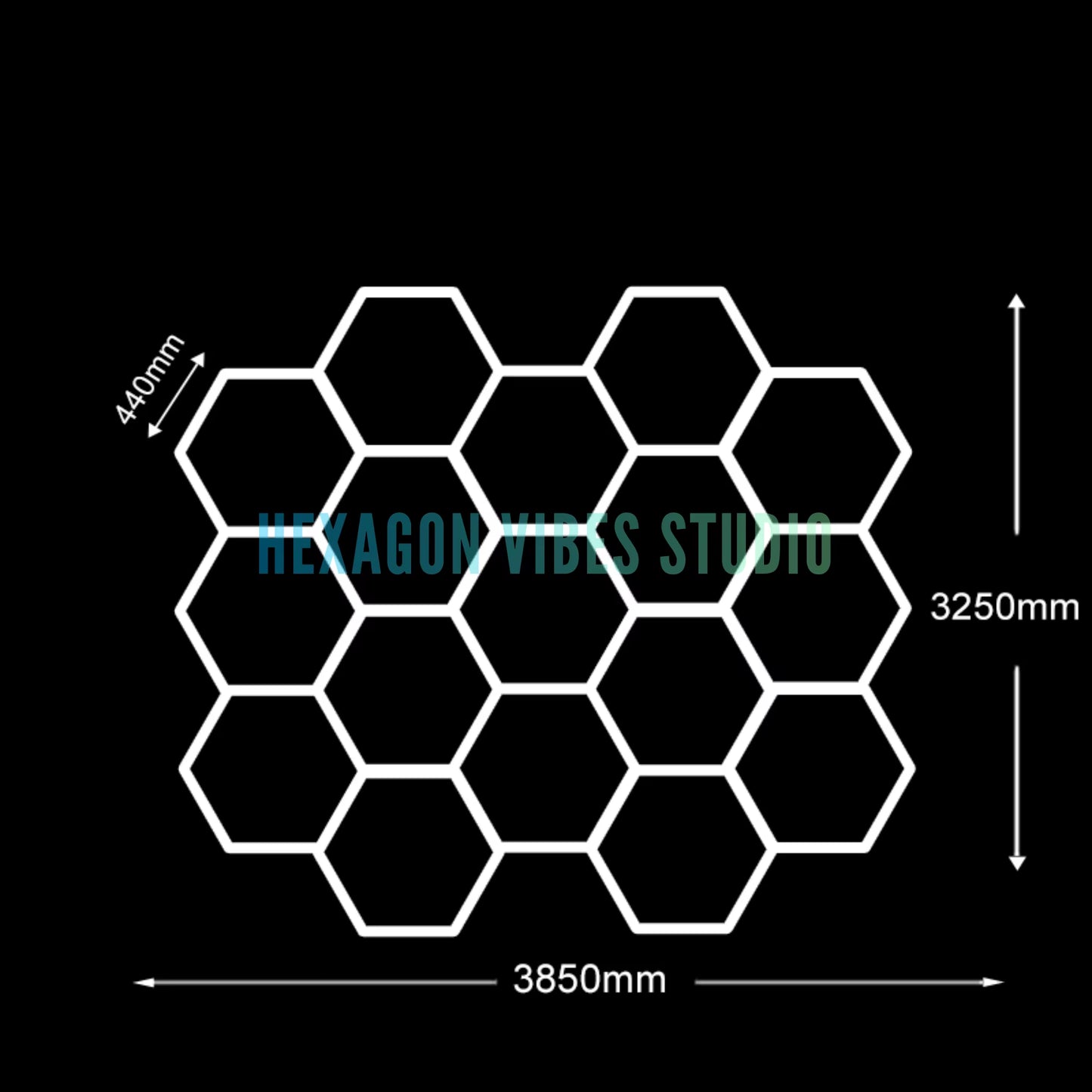 Garage Hexagon Led Ceiling Light Gym Barbershop Honeycomb Light 110V-240V Led Tube Lighting for Car Repair Detailing Lighting