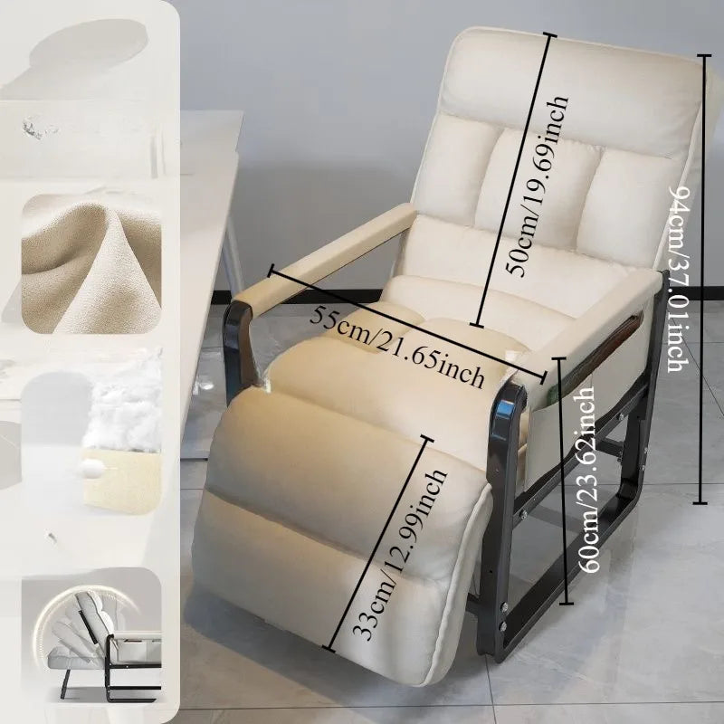 Comfortable Office Computer Chair Dual-Purpose Lunch Break Sitting and Lying Sedentary Chair for Ergonomic Support