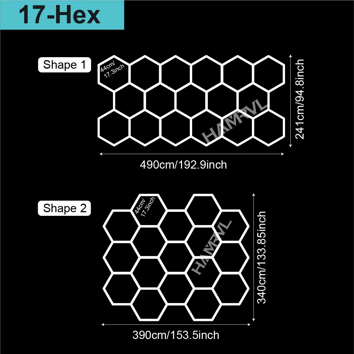 Barbershop Hair Salon Led Ceiling Light Hexagon Garage Light 110V/220V 14 Honeycomb Led Tube Lighting for Car Detailing Workshop