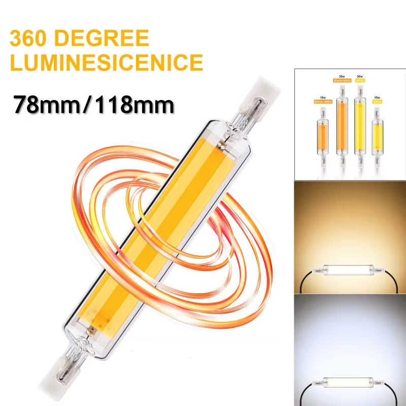 LED R7S COB Glass Tube Super Bright 118Mm J118 78Mm J78 COB Light Bulb AC110V 120V 130V 220 240V Home Replace Halogen Lamp
