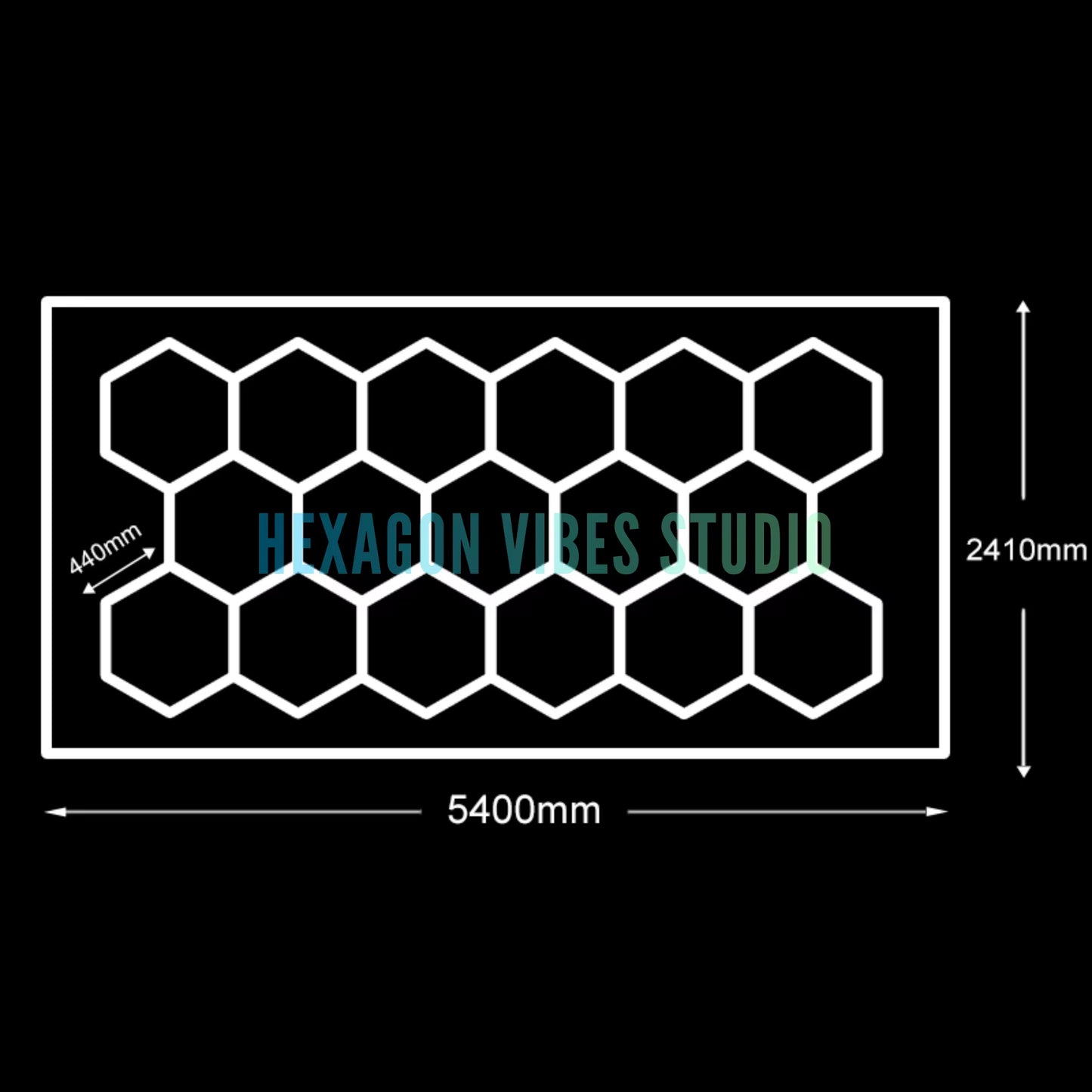 Garage Hexagon Led Ceiling Light Gym Barbershop Honeycomb Light 110V-240V Led Tube Lighting for Car Repair Detailing Lighting