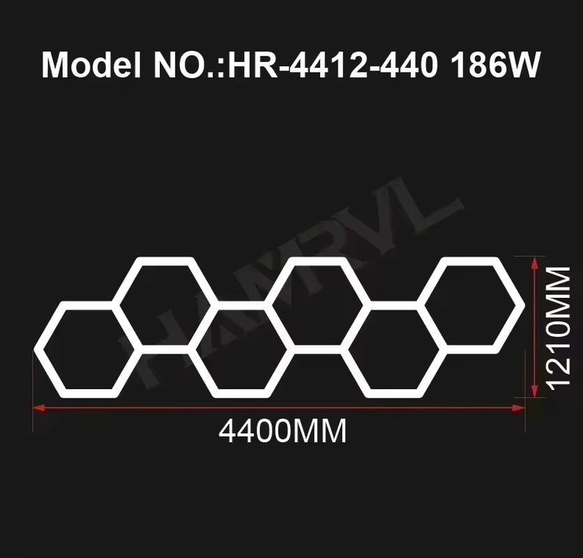 Hexagonal Honeycomb Pendant Light, Hair Salon, Garage, LED Light 6500K, LED Tube, Gym, Bar, Hair Salon, Library, Workshop, Body