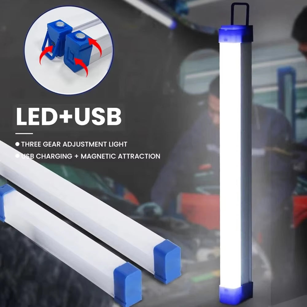LED Bar Light Rechargeable Tube Camping Lamp Magnetic Suspension Portable Light Bulb for Emergency Night Market Outdoor Lighting