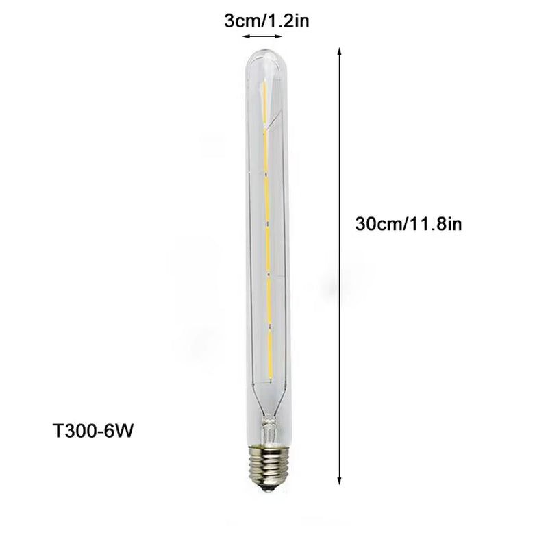 100-240V 6000K LED Filament Light Bulb 110V 120V 6500K Tubular Edison Bulbs T10 T185 T225 T30 T300 Long Tube 4W 6W 8W Led Bulb
