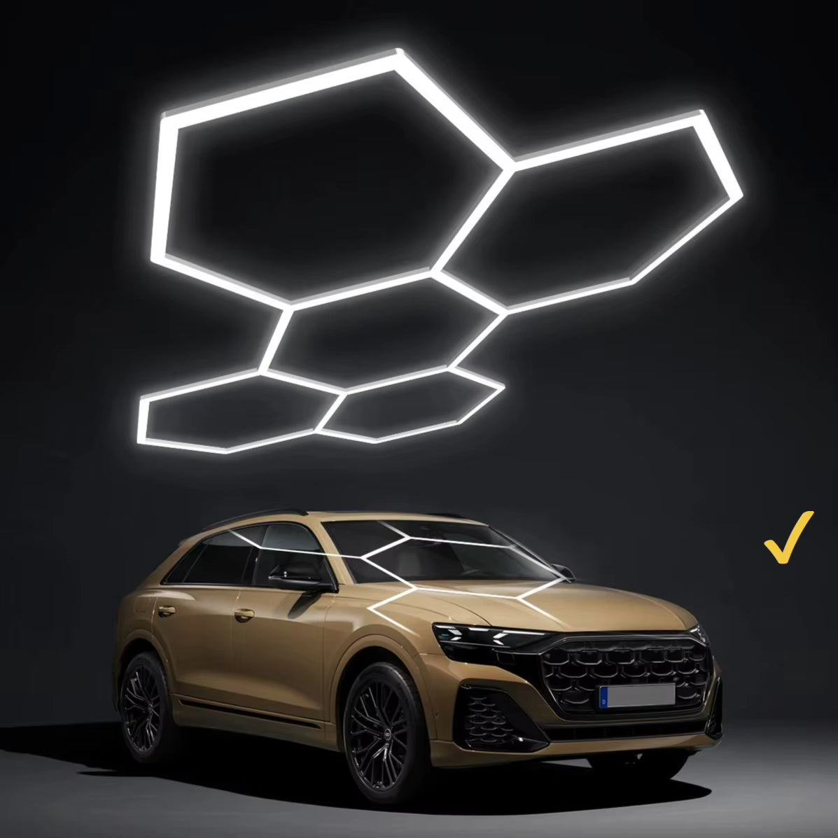 Barbershop Hair Salon Led Ceiling Light Hexagon Garage Light 110V/220V 14 Honeycomb Led Tube Lighting for Car Detailing Workshop