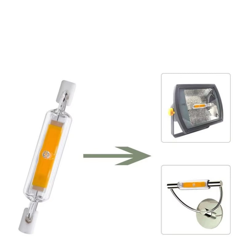 LED R7S Glass Tube 118Mm J118 78Mm J78 COB Light Bulb AC 110V 220V 230V 240V Dimmable Home Lighting Replace Halogen Lamp