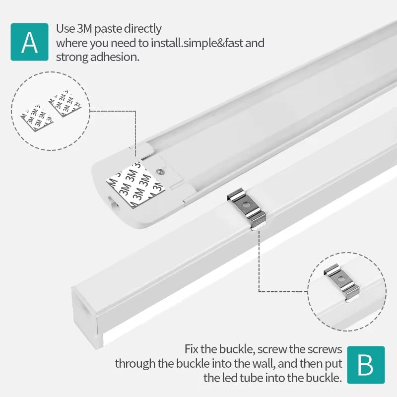 Led Tube Light with 1.8M Switch Wire 30Cm 50Cm 60Cm Kitchen Lamp for Living Room Bedroom under Cabinet Lights Bar Led Tube Lamp
