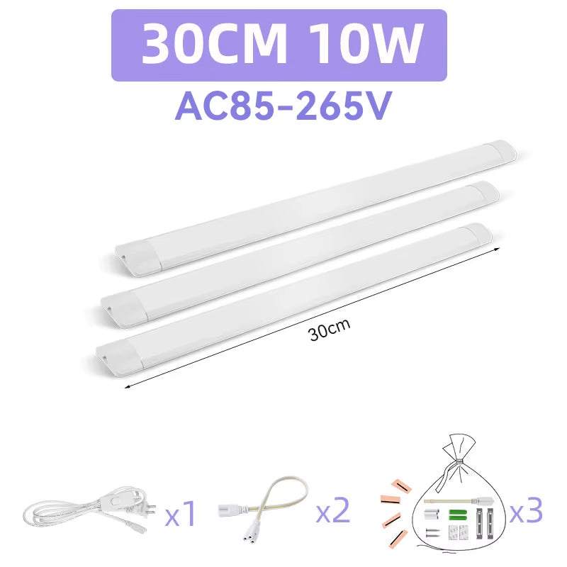 Led Tube Light Fixture High Brightness Lamp Tube 85V-265V Bar Lighting Bulb for Kitchen Home-Appliance Light Strip LED Luminaire