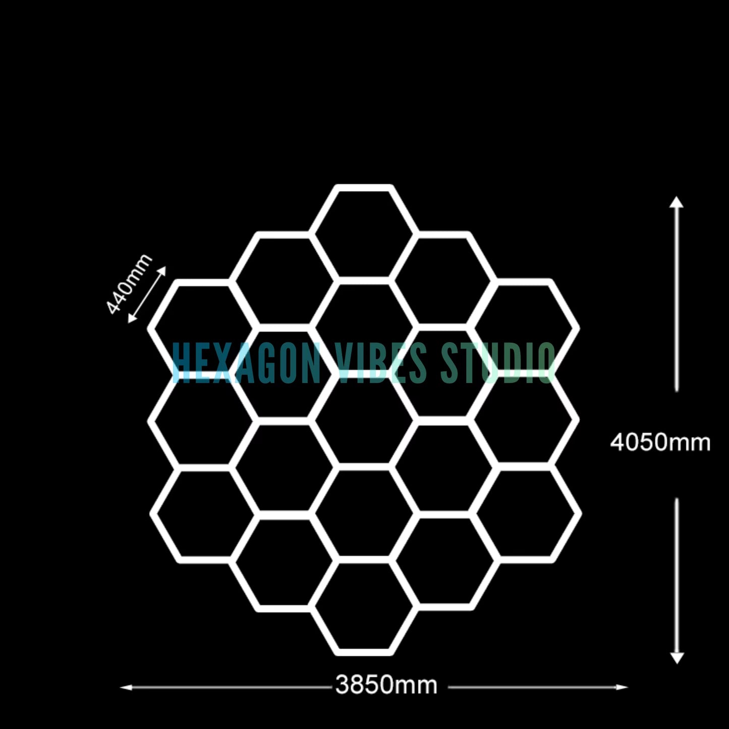Garage Hexagon Led Ceiling Light Gym Barbershop Honeycomb Light 110V-240V Led Tube Lighting for Car Repair Detailing Lighting