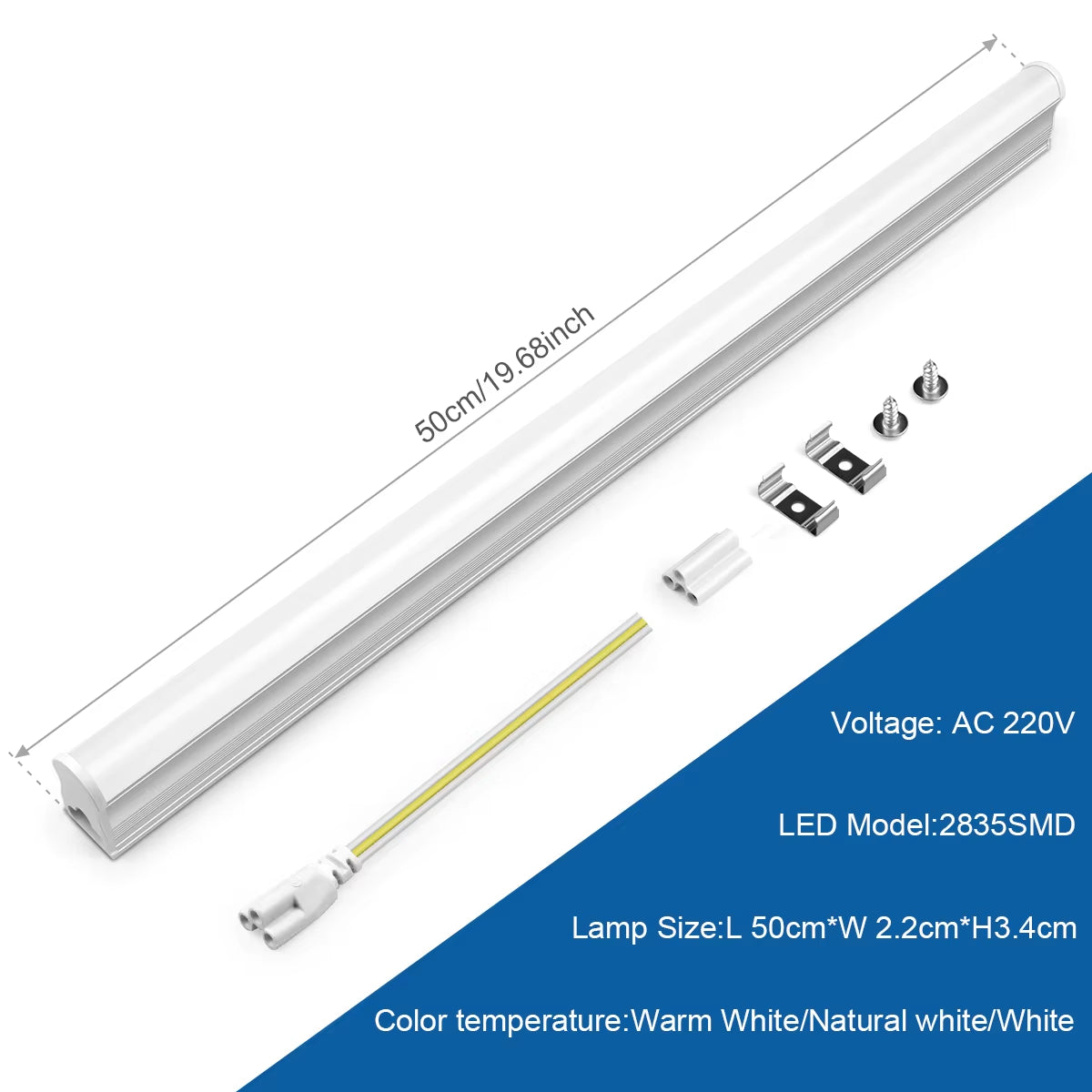 High Quality T5 LED Tube Light Bar Lamp Integrated Wall Tube 15W 50CM Home Kitchen Cabinet Warehouse Garage LED Lights 110V 220V