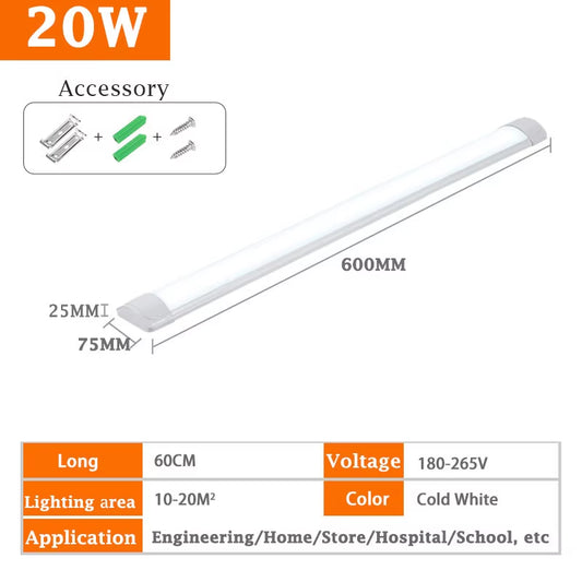 40W Led Tube Light Bar Super Bright Commercial Ceiling Wall Lamp 120CM Kitchen under Cabinet Lamp for Office Home Decor Lighting