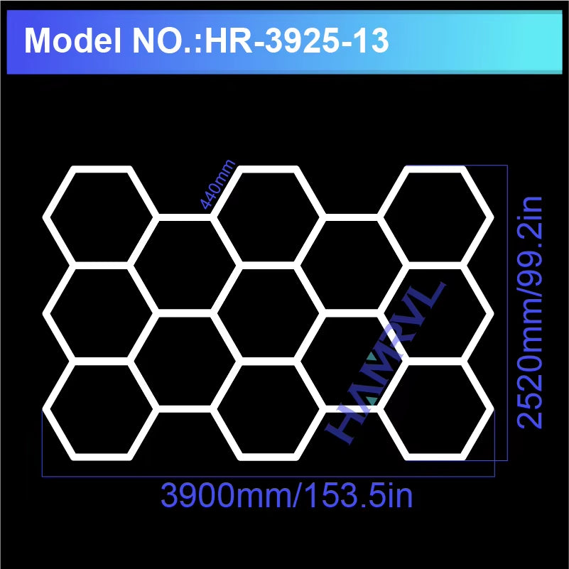 Barbershop Hair Salon Led Ceiling Light Hexagon Garage Light 110V/220V 14 Honeycomb Led Tube Lighting for Car Detailing Workshop