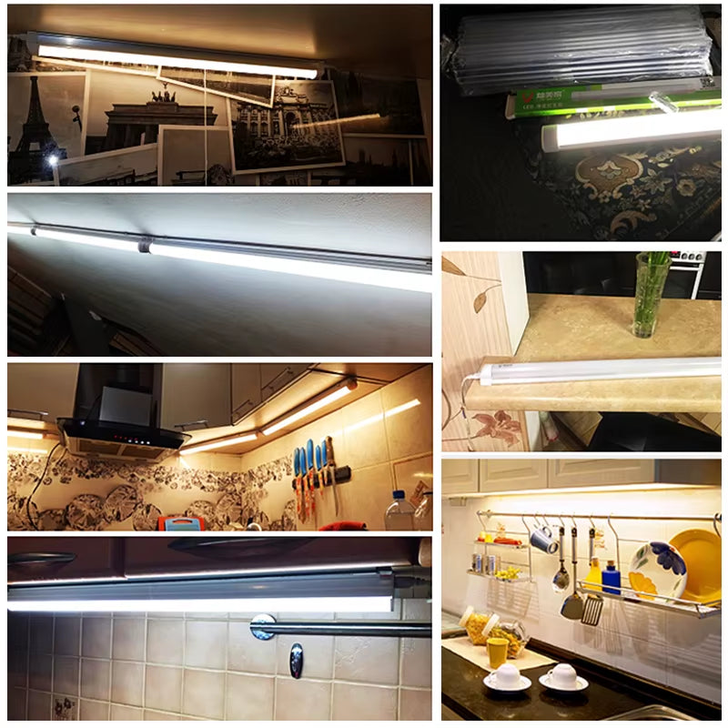 Led Tube Light Fixture High Brightness Lamp Tube 85V-265V Bar Lighting Bulb for Kitchen Home-Appliance Light Strip LED Luminaire