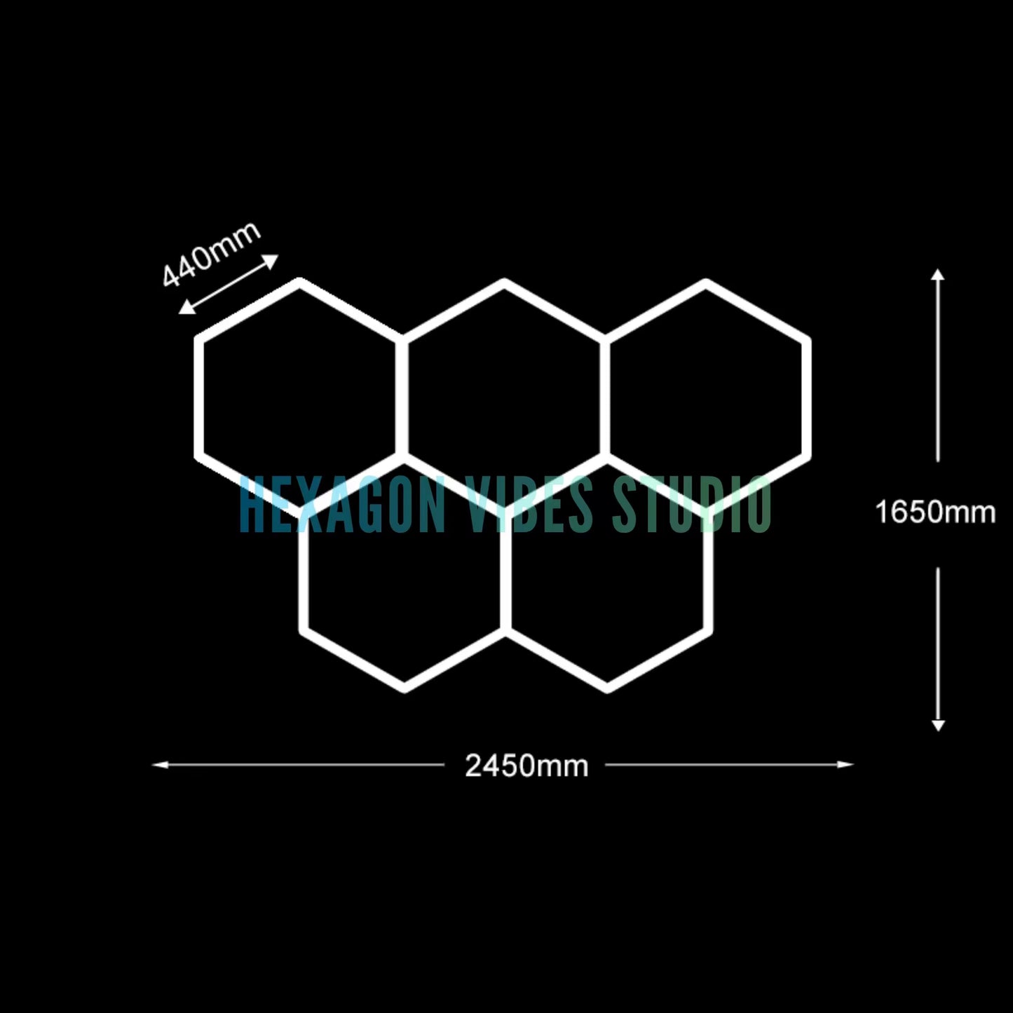 Garage Hexagon Led Ceiling Light Gym Barbershop Honeycomb Light 110V-240V Led Tube Lighting for Car Repair Detailing Lighting