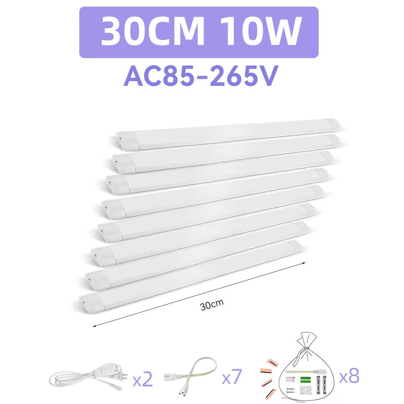 Indoor Home LED Lamp Tube High Brightness 90/120Cm Linear Lights Bar 220V Lighting Bulb for Bedroom Kitchen Cabinet Lamps Strip