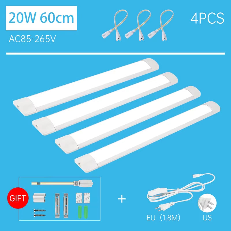 Led Tube Light with 1.8M Switch Wire 30Cm 50Cm 60Cm Kitchen Lamp for Living Room Bedroom under Cabinet Lights Bar Led Tube Lamp