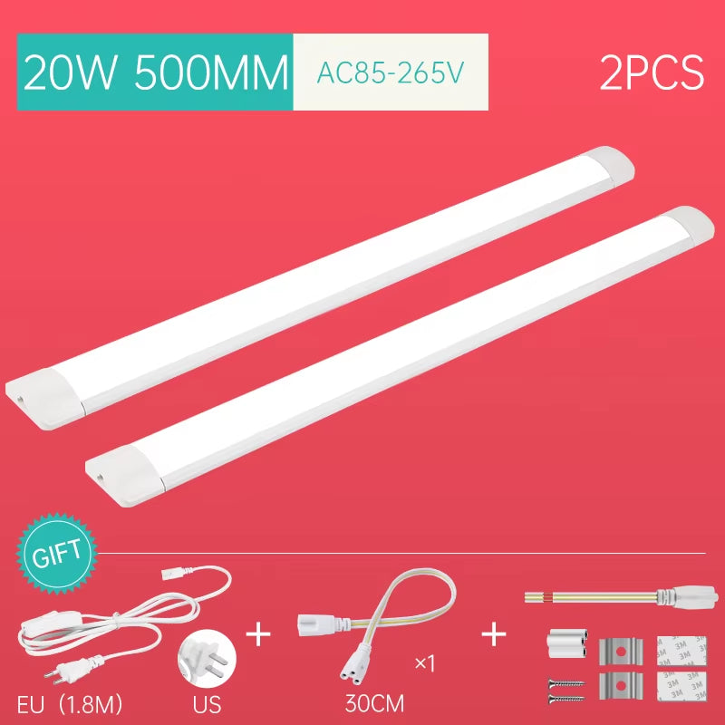 LED Tube Lighting Fixture Super Bright for Bedroom Toilet Kitchen Cabinet Tube Home Decoration with Connect Cable Ceiling Light