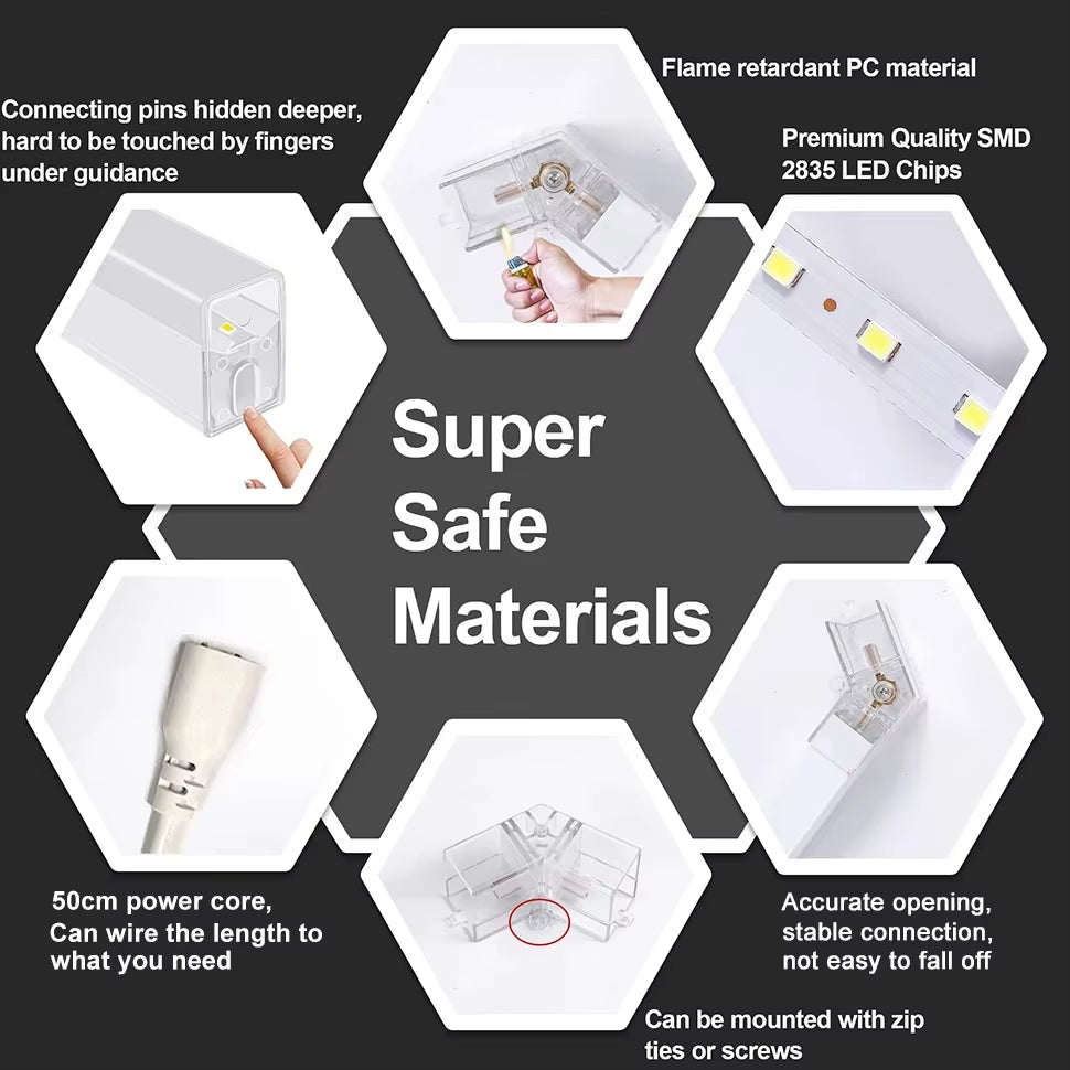 Garage Hexagon Led Ceiling Light Gym Barbershop Honeycomb Light 110V-240V Led Tube Lighting for Car Repair Detailing Lighting