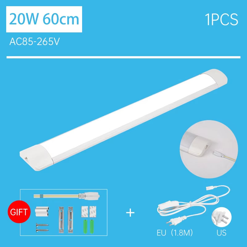 Led Tube Light with 1.8M Switch Wire 30Cm 50Cm 60Cm Kitchen Lamp for Living Room Bedroom under Cabinet Lights Bar Led Tube Lamp