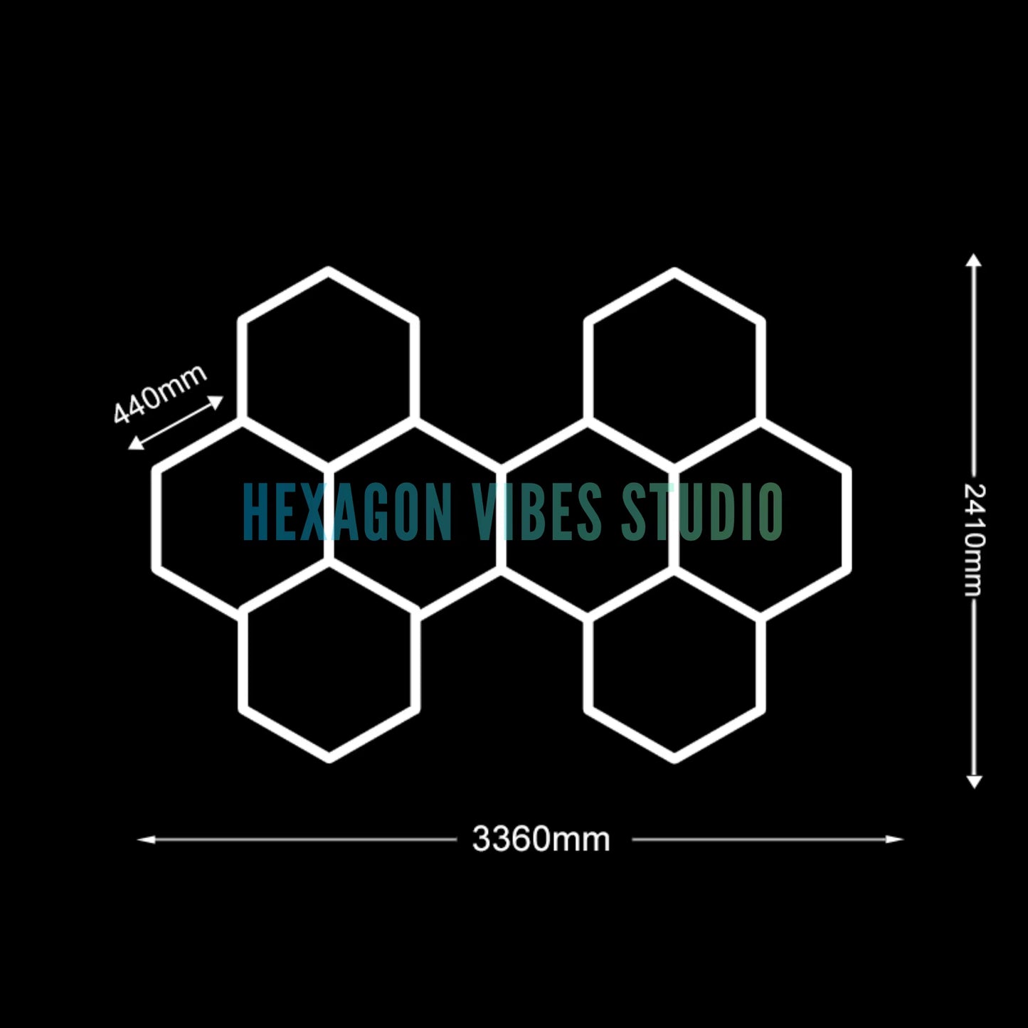 Garage Hexagon Led Ceiling Light Gym Barbershop Honeycomb Light 110V-240V Led Tube Lighting for Car Repair Detailing Lighting