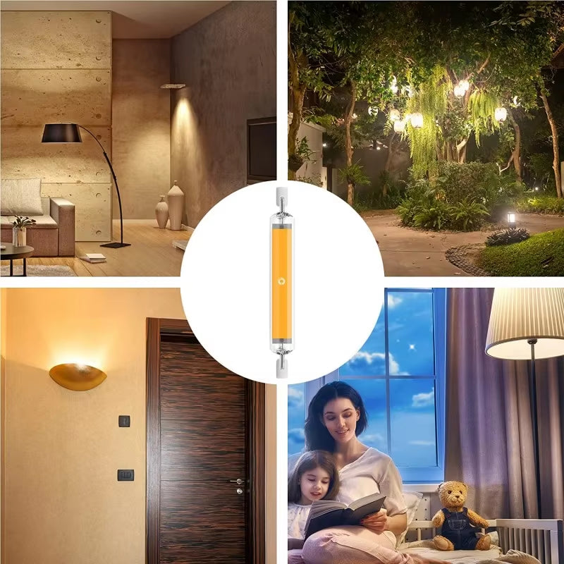 LED R7S COB Glass Tube Super Bright 118Mm J118 78Mm J78 COB Light Bulb AC110V 120V 130V 220 240V Home Replace Halogen Lamp