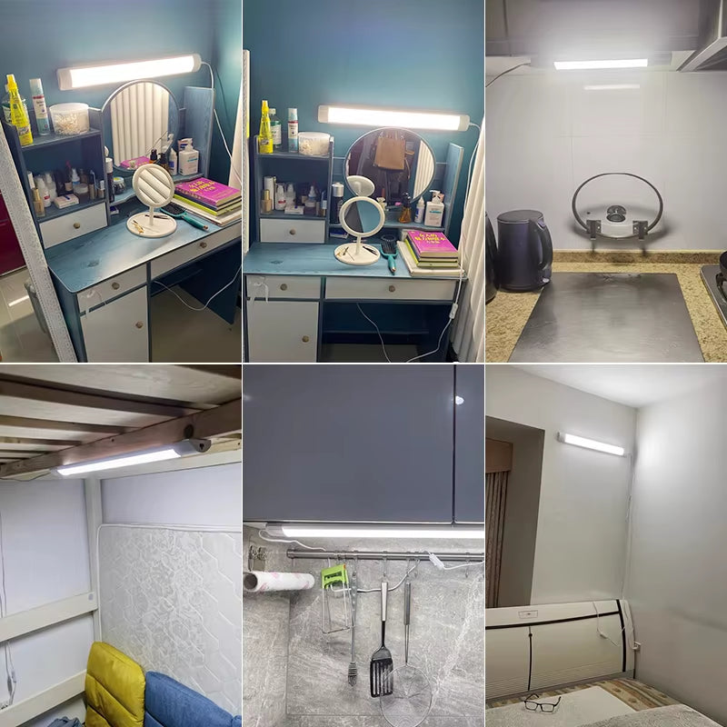 Led Tube Light with Switch Wire 110V 220V 10W 20W Lighting Strip Lamps 30/50Cm for Living Room Bedroom Closet Kitchen Lamp