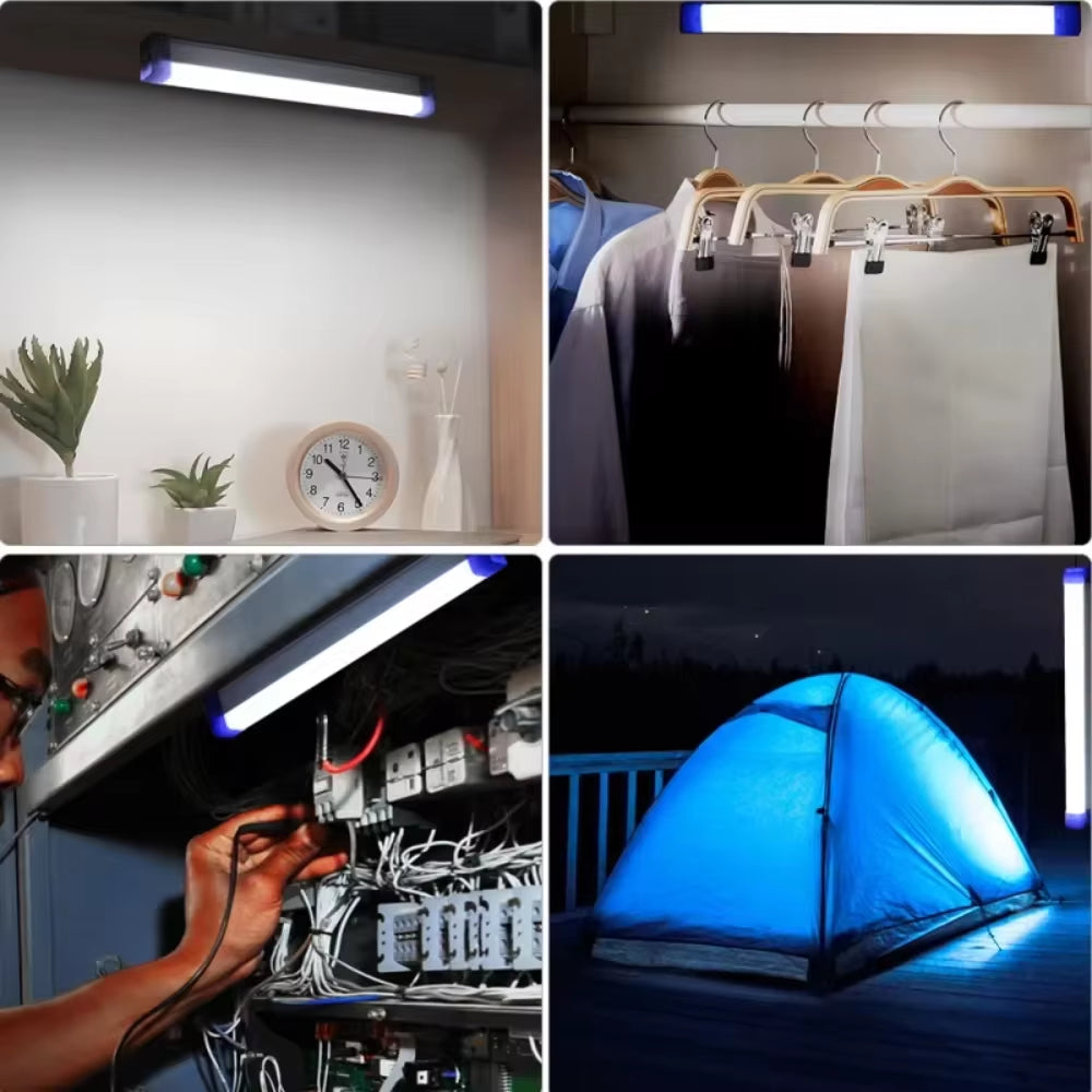 LED Bar Light Rechargeable Tube Camping Lamp Magnetic Suspension Portable Light Bulb for Emergency Night Market Outdoor Lighting