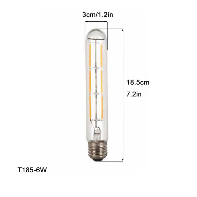 100-240V 6000K LED Filament Light Bulb 110V 120V 6500K Tubular Edison Bulbs T10 T185 T225 T30 T300 Long Tube 4W 6W 8W Led Bulb