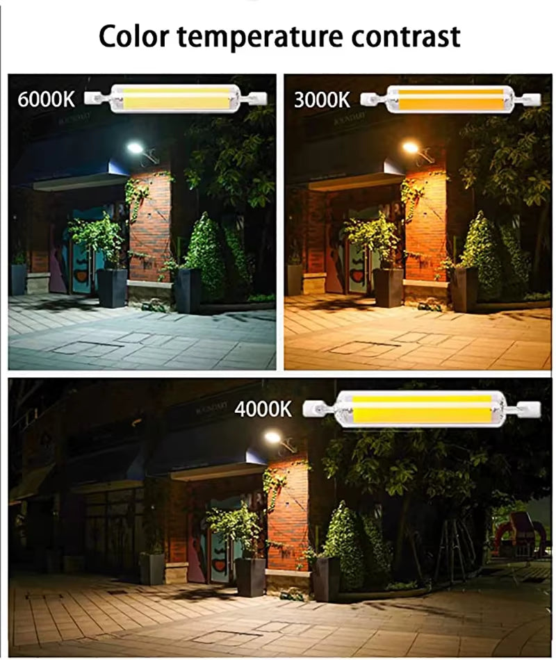 LED R7S Glass Tube 118Mm J118 78Mm J78 COB Light Bulb AC 110V 220V 230V 240V Dimmable Home Lighting Replace Halogen Lamp