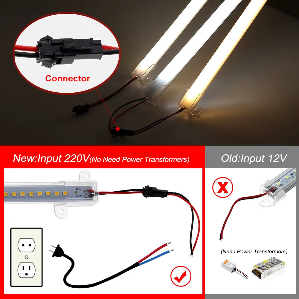 LED Tube AC220V 8W High Brightness 2835 30Cm 50Cm 72Leds Energy Saving LED Fluorescent Tubes 5Pcs/Lot.