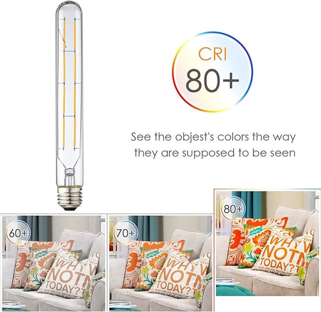 100-240V 6000K LED Filament Light Bulb 110V 120V 6500K Tubular Edison Bulbs T10 T185 T225 T30 T300 Long Tube 4W 6W 8W Led Bulb