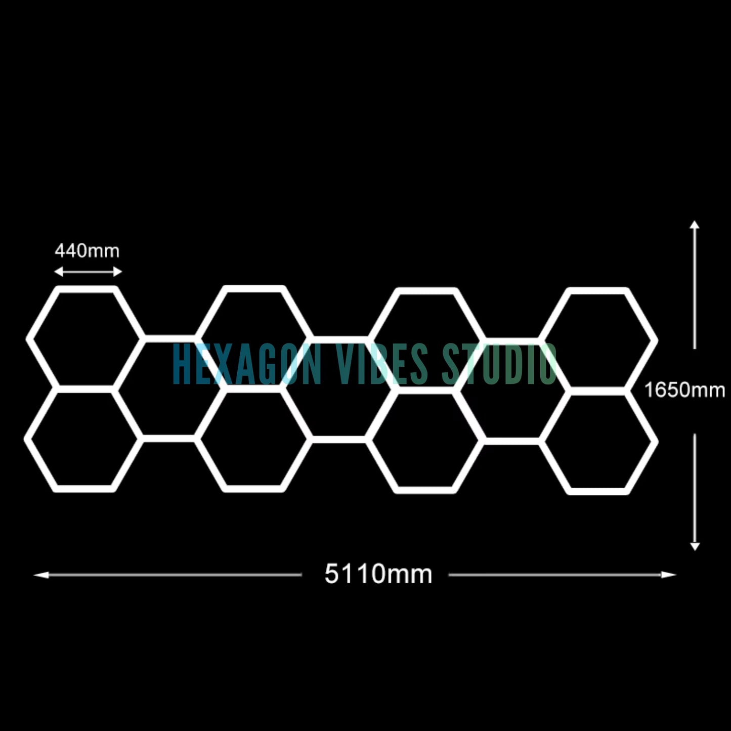 Garage Hexagon Led Ceiling Light Gym Barbershop Honeycomb Light 110V-240V Led Tube Lighting for Car Repair Detailing Lighting