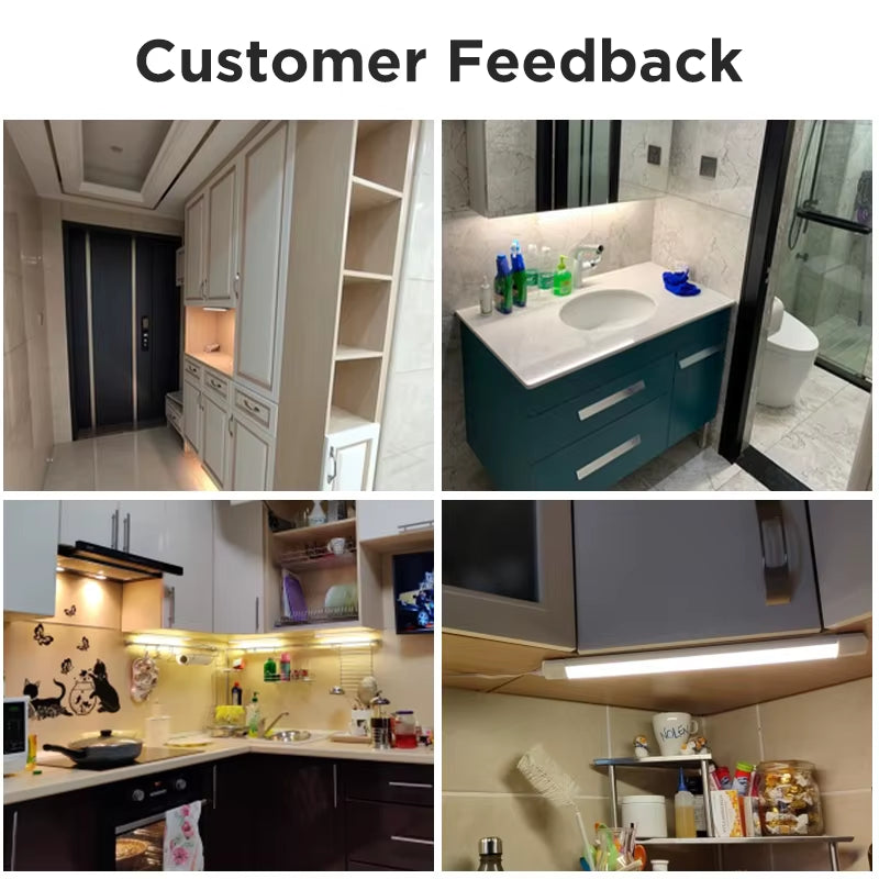 LED Tube Lighting Fixture Super Bright for Bedroom Toilet Kitchen Cabinet Tube Home Decoration with Connect Cable Ceiling Light
