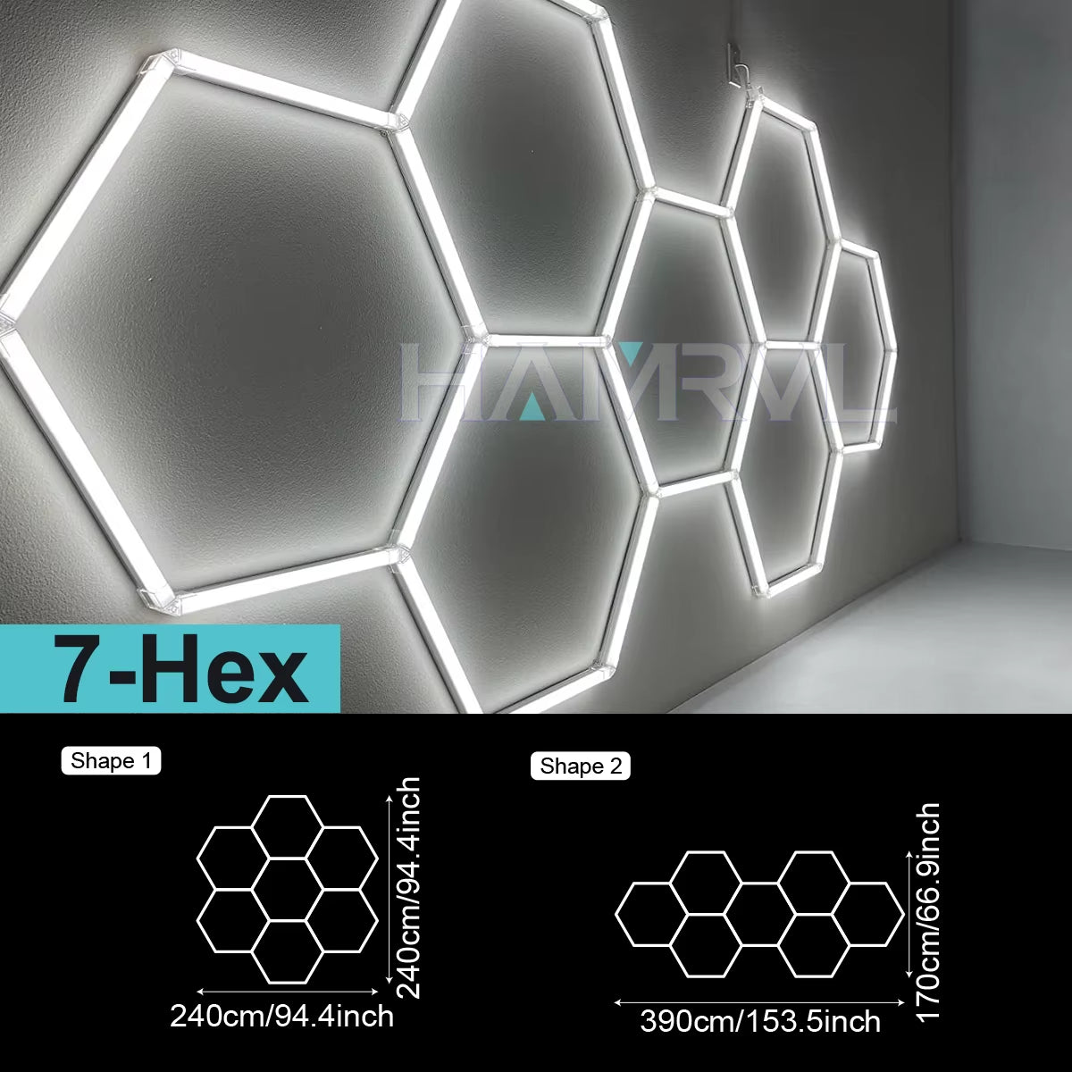 Barbershop Hair Salon Led Ceiling Light Hexagon Garage Light 110V/220V 14 Honeycomb Led Tube Lighting for Car Detailing Workshop