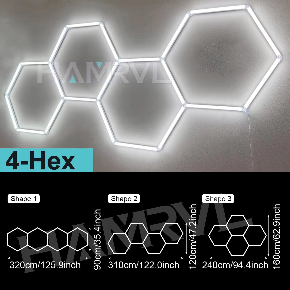 Barbershop Hair Salon Led Ceiling Light Hexagon Garage Light 110V/220V 14 Honeycomb Led Tube Lighting for Car Detailing Workshop