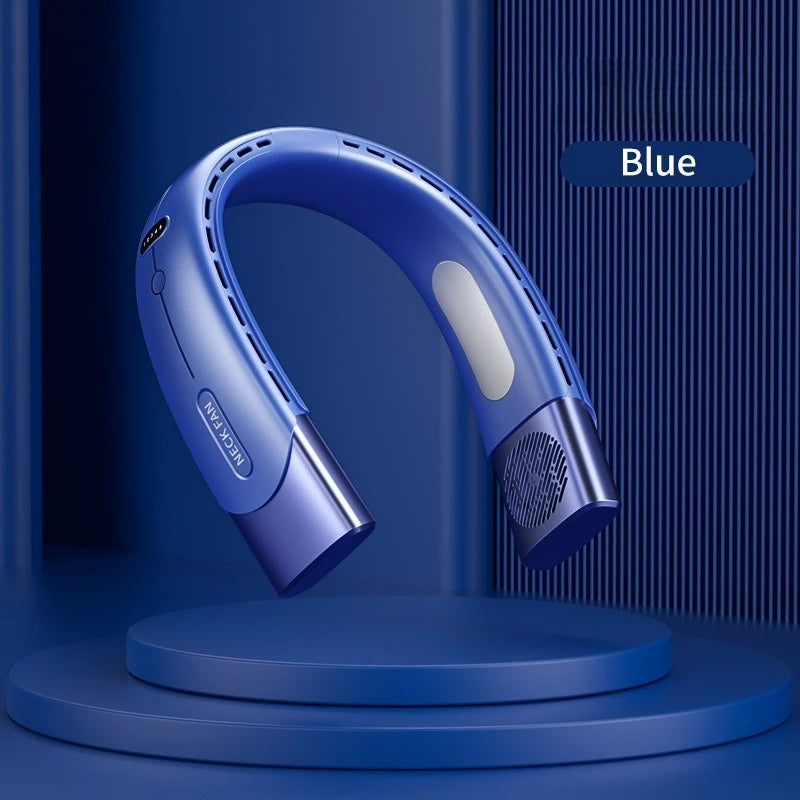 2025 Portable Leafless Neck Fan - USB Rechargeable, Silent Fan for Lazy, Hands-Free Cooling at Home, Office, and Outdoors